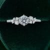 Half Carat Round Gray Moissanite Snowdrift Cluster Engagement Ring – Flip & Petite Design (3)