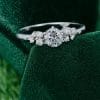 Half Carat Round Gray Moissanite Snowdrift Cluster Engagement Ring – Flip & Petite Design (5)