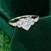 Heart Cut Moissanite Engagement Ring with Classic Cluster Design (2)