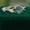 Hexagon Cut Moss Agate Nature-Inspired Promise Ring (2)