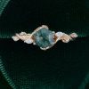Hexagon Cut Moss Agate Nature-Inspired Promise Ring (3)