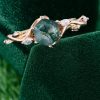 Hexagon Cut Moss Agate Nature-Inspired Promise Ring (5)