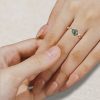 Hexagon Cut Moss Agate Nature-Inspired Promise Ring-6