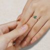 Hexagon Cut Moss Agate Ring with Flowing Navette Leaves (2)