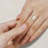 Hidden Halo Marquise Moissanite Engagement Ring with Elegant Pavé Band (2)