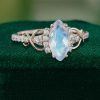 Infinity Pavé Marquise Cut Moonstone Engagement Ring in Sterling Elegance (3)