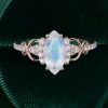 Infinity Pavé Marquise Cut Moonstone Engagement Ring in Sterling Elegance (4)