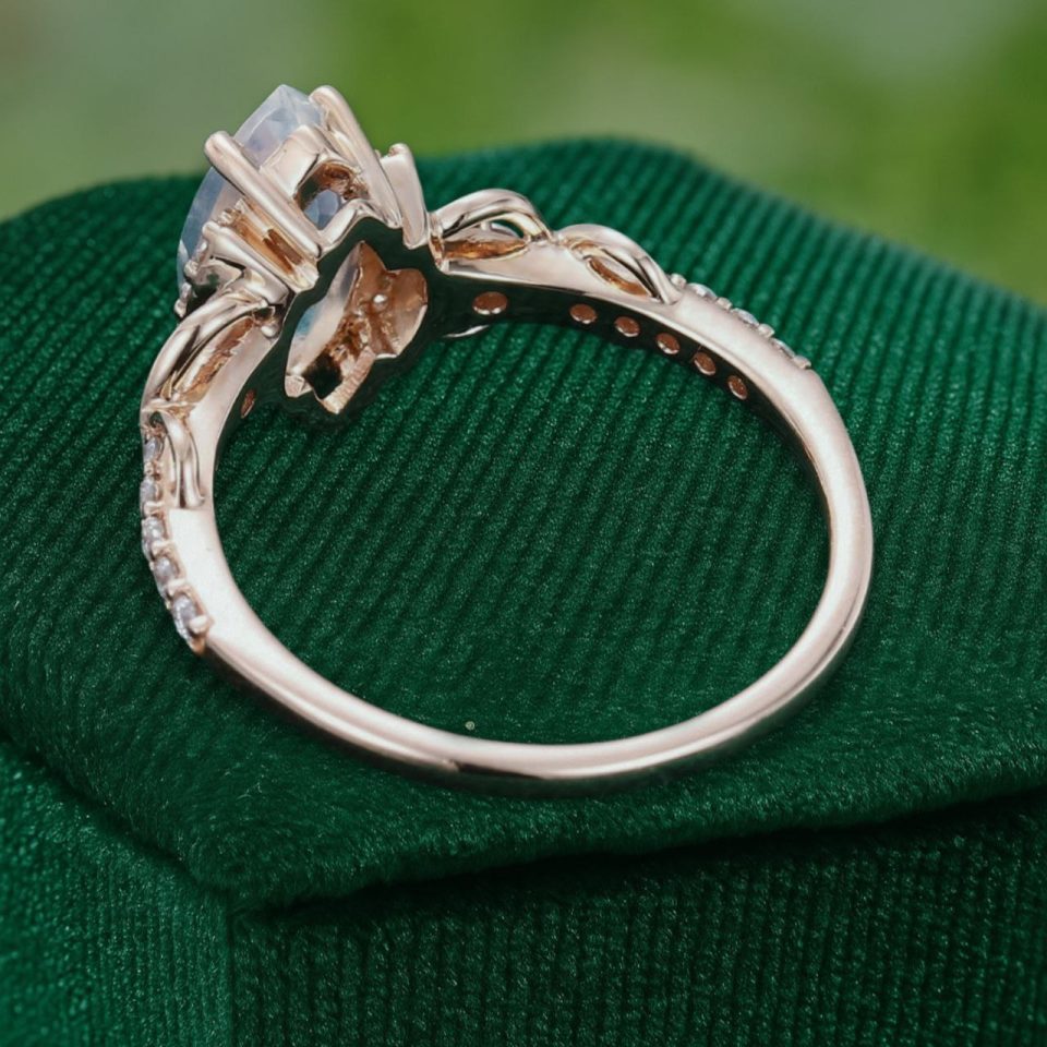 Infinity Pavé Marquise Cut Moonstone Engagement Ring in Sterling Elegance (5)