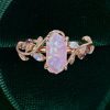 LeafLace Hexagonal Pink Opal Promise Ring with Moonstone & Amethyst Accents (4)