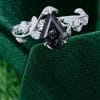 LeafLace Nature-Inspired Kite Cut Black Rutilated Quartz Ring with Moonstone Accents (6)