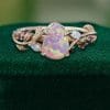 LeafLace Pear Cut Pink Opal Promise Ring with Moonstone & Amethyst Accents (2)
