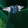 London Blue Topaz Cushion Cut Engagement Ring – White Gold (6)