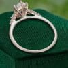 Long Hexagon Cut Moissanite & Diamond Engagement Ring in Rose Gold (6)