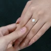 Luxe Classic Cluster Oval Natural Opal Engagement Ring with Exquisite Side Stones (1)