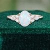 Luxe Classic Cluster Oval Natural Opal Engagement Ring with Exquisite Side Stones (5)