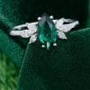Marquise Cut Lab Grown Emerald Ring – White Gold Setting (1)