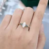 Marquise Cut Moissanite Ring with Vibrant Green Blue Sapphire Accents (1)