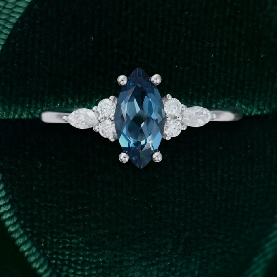 Marquise Shaped London Blue Topaz Ring – Timeless Engagement Jewelry (3)