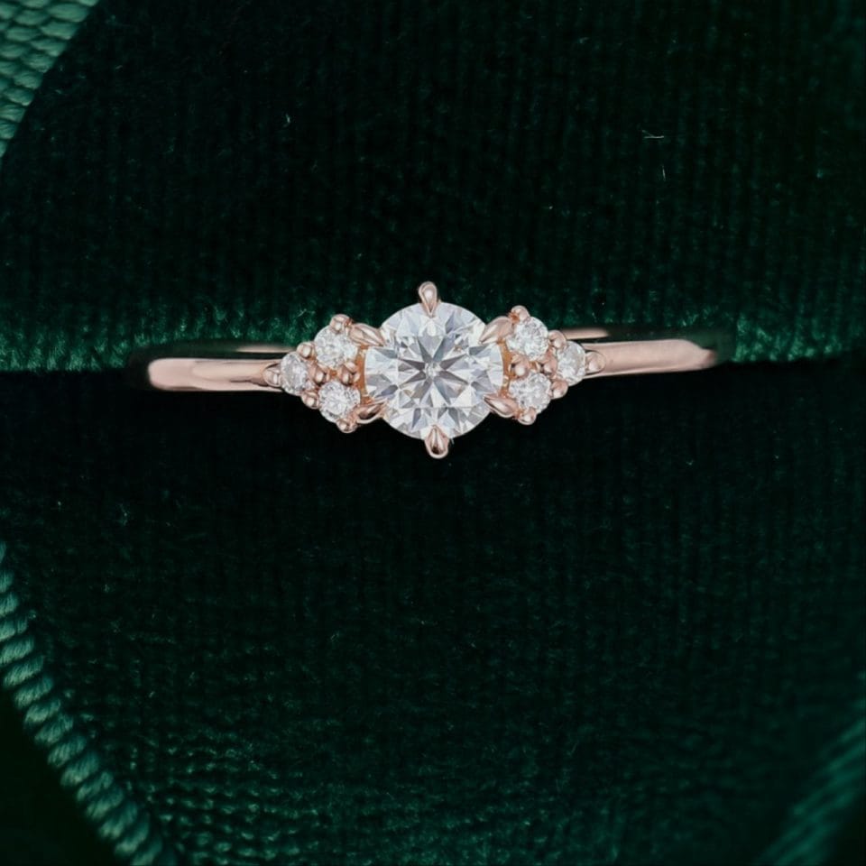 Minimalist ⅓ Carat Round Cut Moissanite Promise Ring (4)
