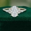 Modern Elongated Oval Moissanite Ring with Timeless Side Stone Detailing (1)