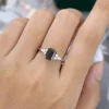 Modern Emerald Cut Black Rutilated Quartz Ring for Engagement.0