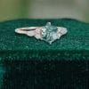 Modern Hexagon Cut Moss Agate Engagement Ring Enhanced with Opal and Moissanite (5)