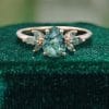 Nature-Inspired Teardrop Moss Agate Promise Ring with Marquise Details (5)