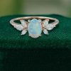 Opal Center Stone Ring with Moissanite Wing Accents – Gift for Her (2)