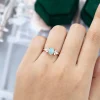 Opal Center Stone Ring with Moissanite Wing Accents – Gift for Her.0