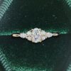 Oval Cut 0.5 Carat Moissanite Promise Ring Classic Cluster Style with Side Accents (4)