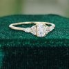 Oval Cut 0.5 Carat Moissanite Promise Ring Classic Cluster Style with Side Accents (5)