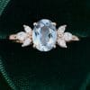 Oval Cut Aquamarine & Marquise Diamond Cluster Engagement Ring (5)