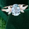 Oval Cut Aquamarine & Marquise Diamond Cluster Engagement Ring (7)