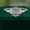 Oval Cut Grey Moissanite Engagement Ring In 14K Rose Gold (1)