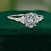 Oval Cut Grey Moissanite Engagement Ring In 14K Rose Gold (2)
