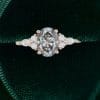 Oval Cut Grey Moissanite Engagement Ring In 14K Rose Gold (3)