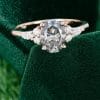 Oval Cut Grey Moissanite Engagement Ring In 14K Rose Gold (5)