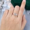 Oval Cut Grey Moissanite Engagement Ring In 14K Rose Gold 6