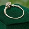 Oval Cut Lab Pink Opal Promise Ring – Wavy Beaded Milgrain Design (6)