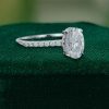 Oval Cut Moissanite Engagement Ring with Hidden Halo and Half Pavé Band (4)