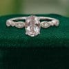 Oval Cut Morganite Beaded Engagement Ring – Unique Bridal Design (2)