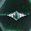 Oval Cut Moss Agate Promise Ring for Women with Elegant Side Stones (3)