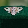 Oval Cut Pink Morganite Petal Cluster Engagement Ring (2)
