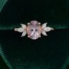 Oval Cut Pink Morganite Petal Cluster Engagement Ring (4)