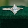 Oval Cut White Sapphire Engagement Ring with Milgrain Beaded Band (7)