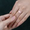 Oval Lab Pink Opal Promise Ring with Moissanite Accents (2)