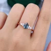 Pear Cut Alexandrite and Moonstone Dual Gemstone Engagement Ring in Rose Gold (1)