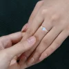 Pear Cut Ethiopian Natural Opal Engagement Ring with Moissanite Blossom.0