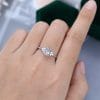 Pear Cut Gray Moissanite Cluster Engagement Ring