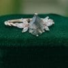 Pear Cut Moss Agate Bridal Ring Featuring Twisted Band and Marquise Accents (3)